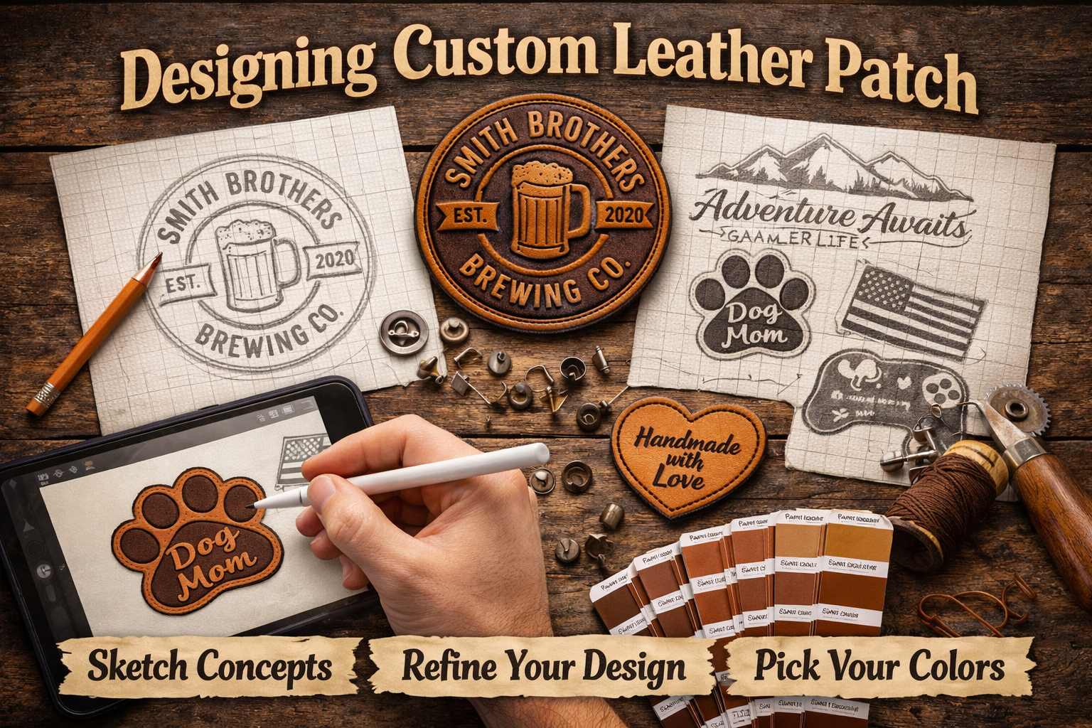 🎯Learn About Custom Leather Patches No Minimum 📦 | Guide – Rush Patch