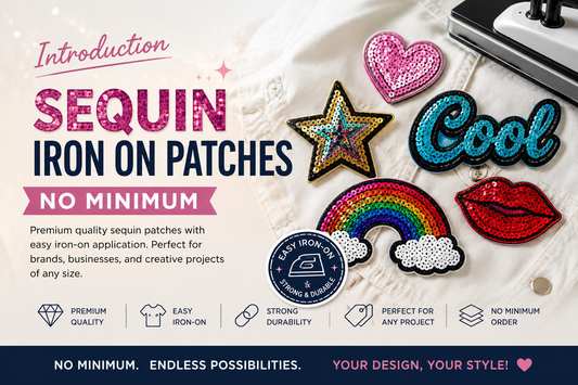Sequin iron on patches no minimum Rush Patch