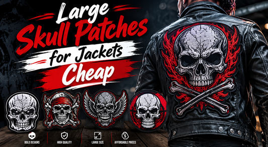 large skull patches for jackets Rush Patch
