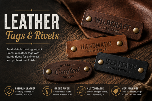 leather tags with rivets Rush Patch