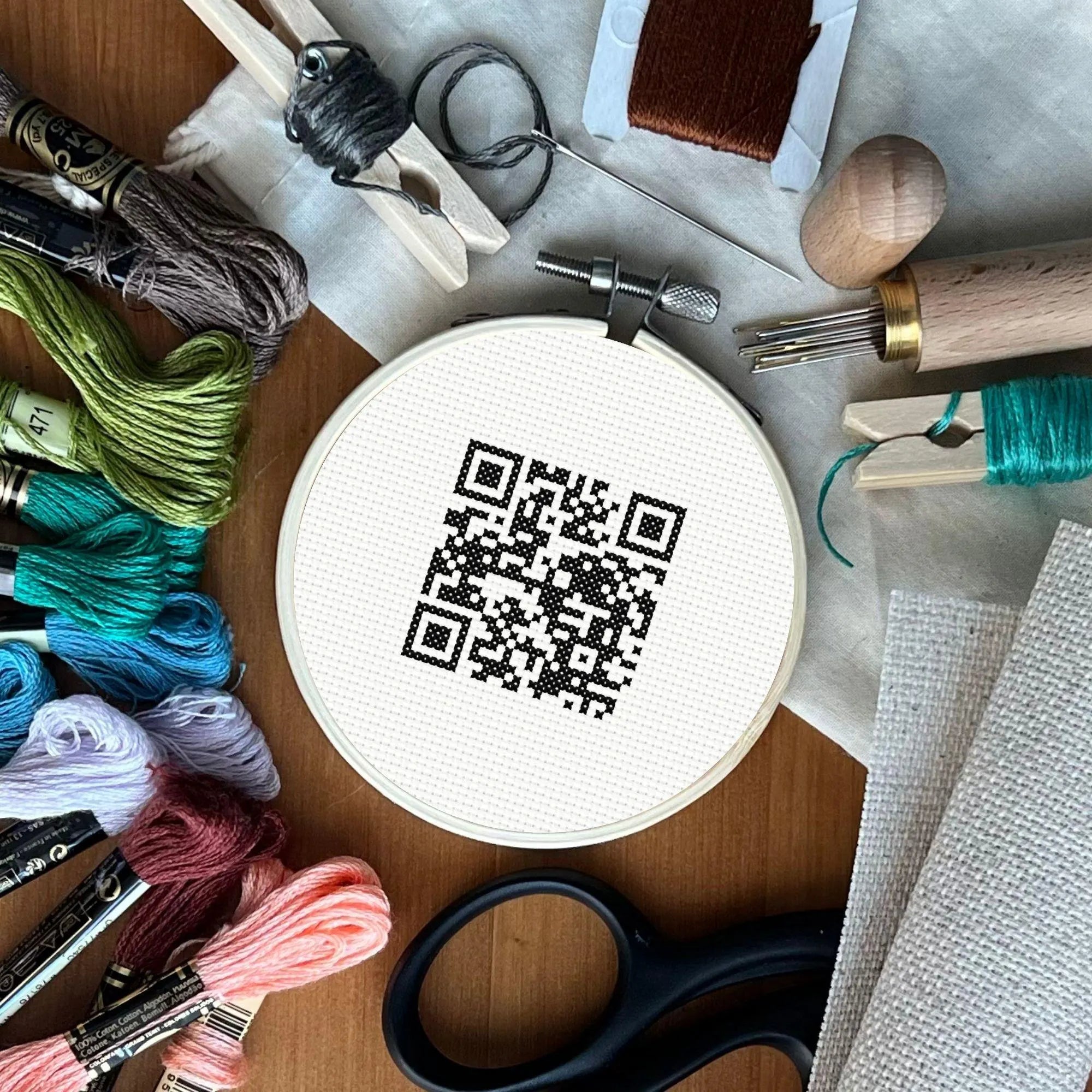 Qr Code On Rope Embroidered Qr Code |Embroidered QR Code Rick Roll: Turning a Meme into ...