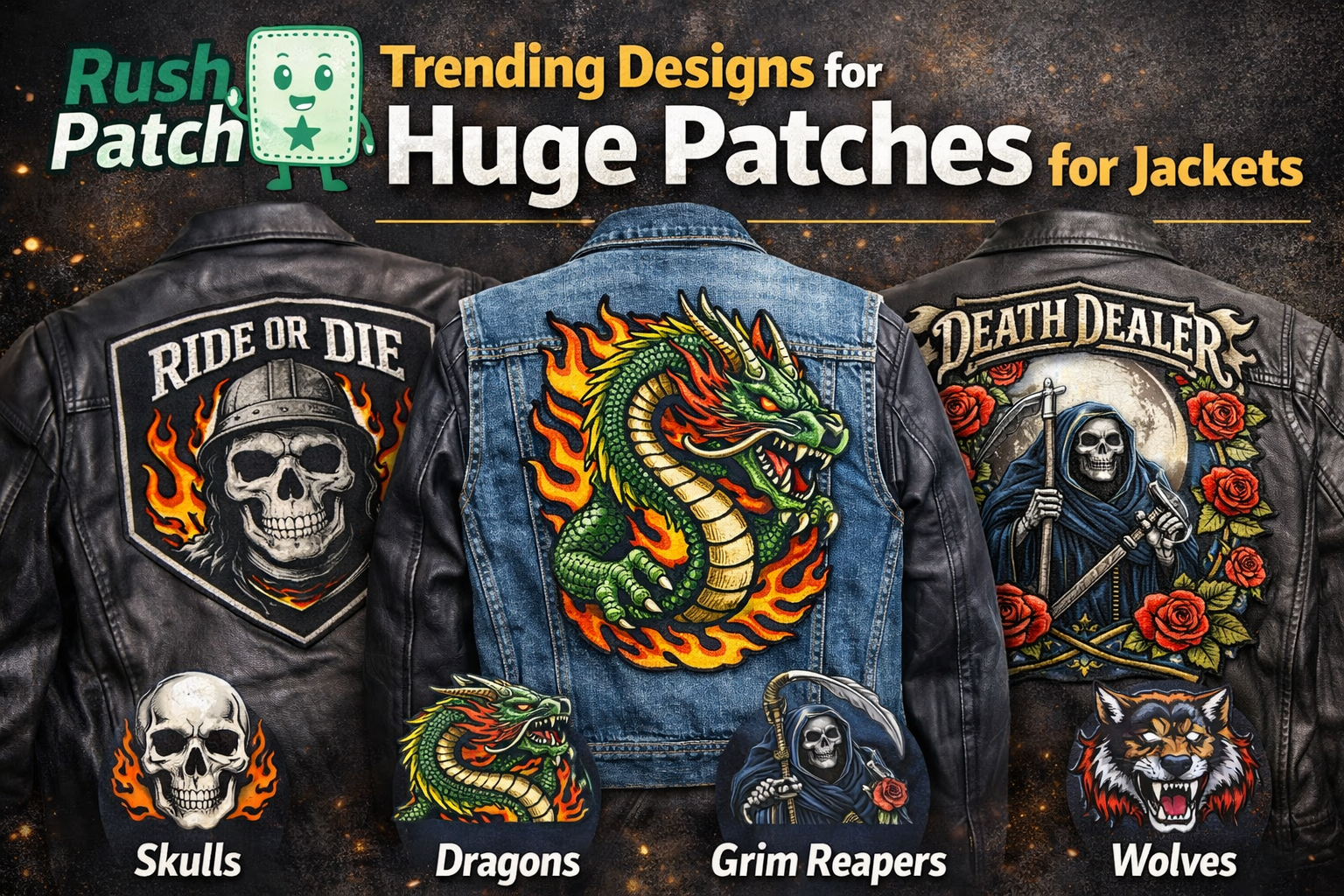 Huge Patches for Jackets🧥 | Styles, Sizes,& Pricing Guide – Rush Patch